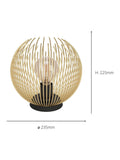 Eglo Gold Venezuela spherical table lamp, UK version