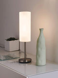 Eglo Troy 3 satin nickel table lamp, imported from the UK