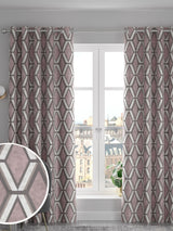 Next Next Collection Luxe Blush Pink Heavyweight Geometric Cut Velvet Made To Measure Curtains- Buy online at McGrocer