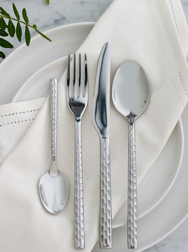 Silver hammered cutlery set 16 piece (British brand)
