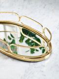 Gold oval mirror tray 30cm x 15cm, UK version