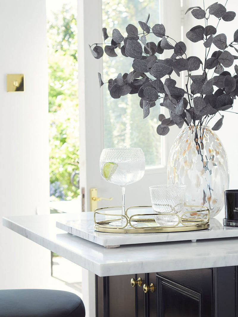 Gold oval mirror tray 30cm x 15cm, UK version