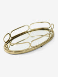 Gold oval mirror tray 30cm x 15cm, UK version