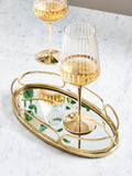 Gold oval mirror tray 30cm x 15cm, UK version