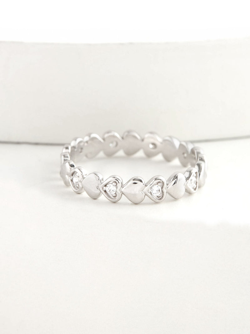 Sterling silver heart sparkle ring (British brand)