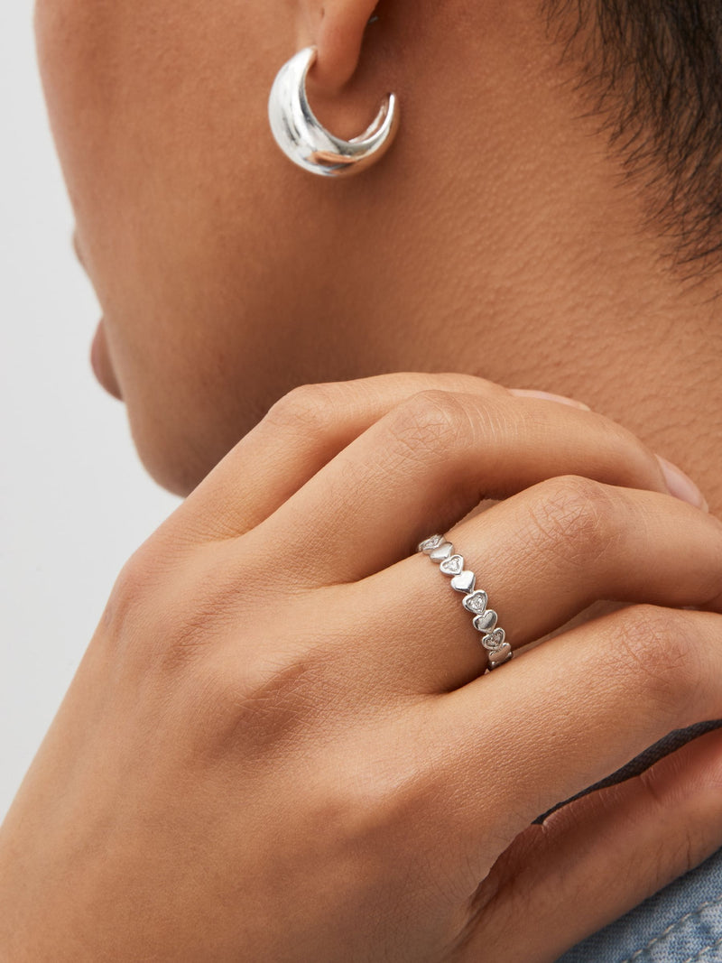 Sterling silver heart sparkle ring (British brand)