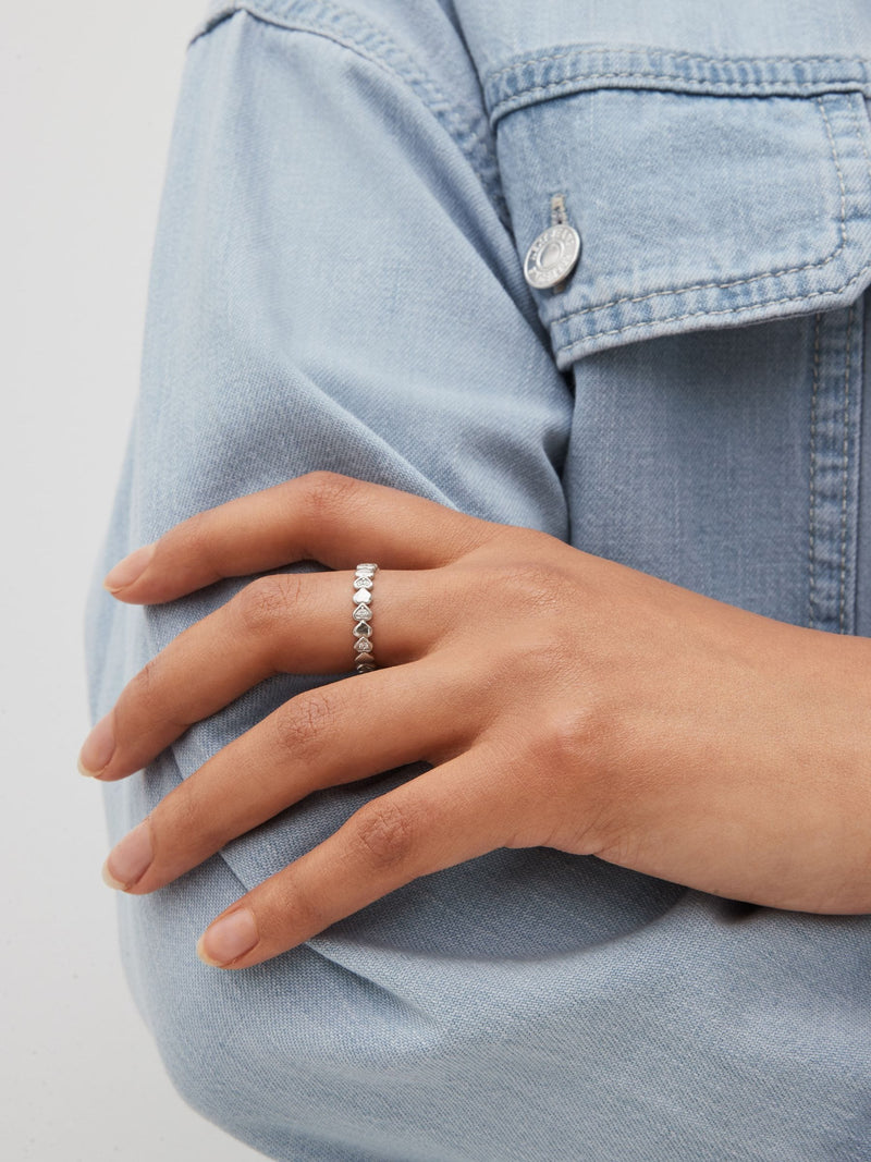 Sterling silver heart sparkle ring (British brand)
