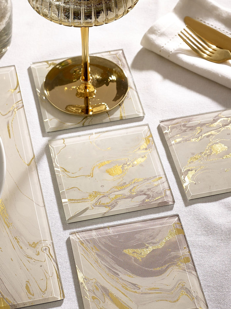 Natural Galaxy glass coasters set of 4, imported from the UK