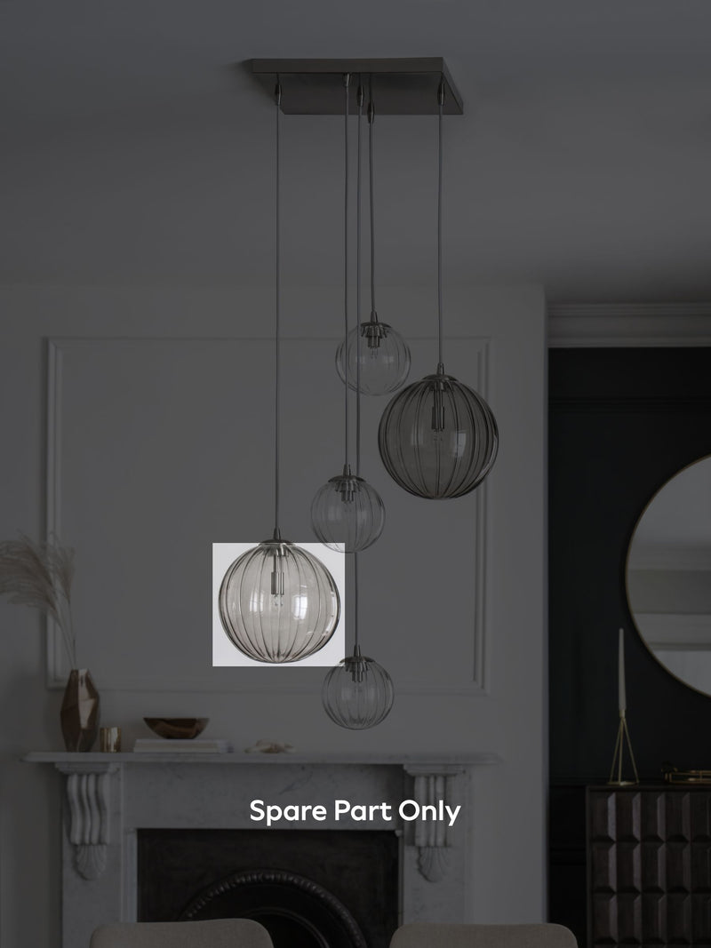 Ashcroft glass light shade in smoke grey - British product