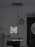 Ashcroft glass light shade in smoke grey - British product