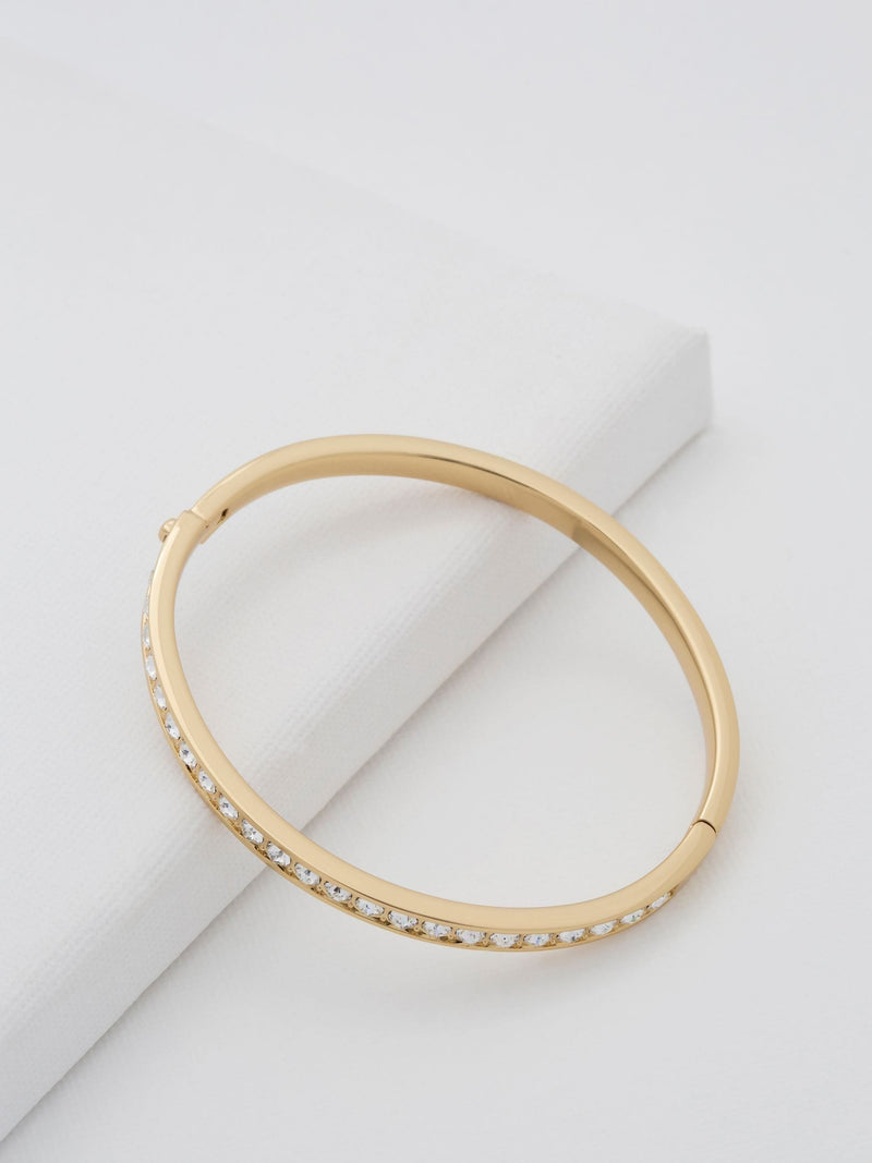 Ted Baker Clemera hinge bangle with clear crystal detailing (British brand)
