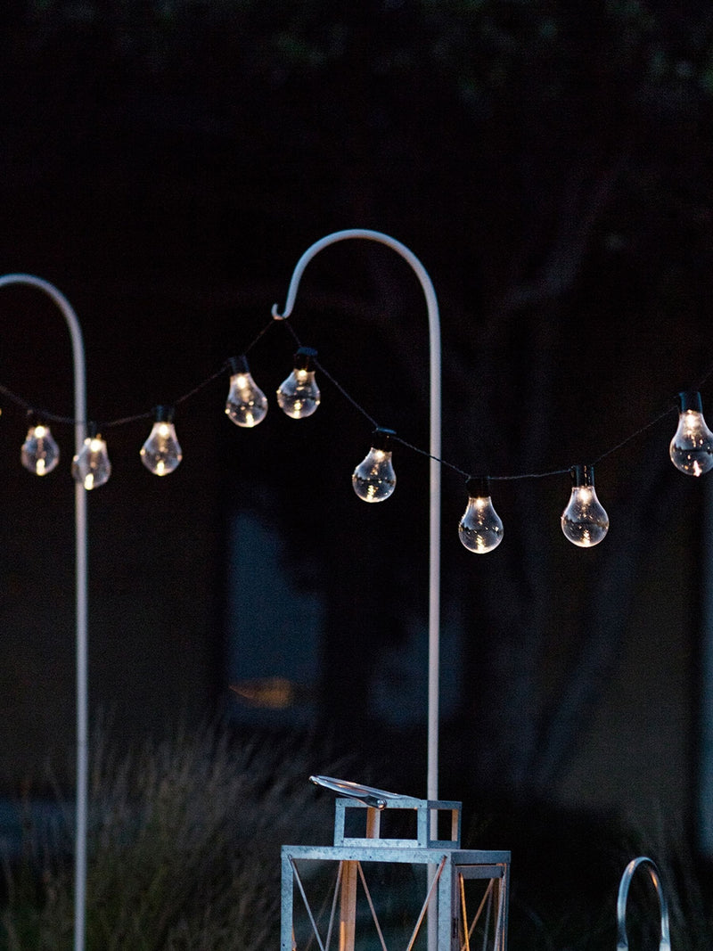 Lights4fun 20 warm white solar festoon lights - British product