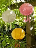 Lights4fun set of 3 tassel solar hanging lanterns - British product