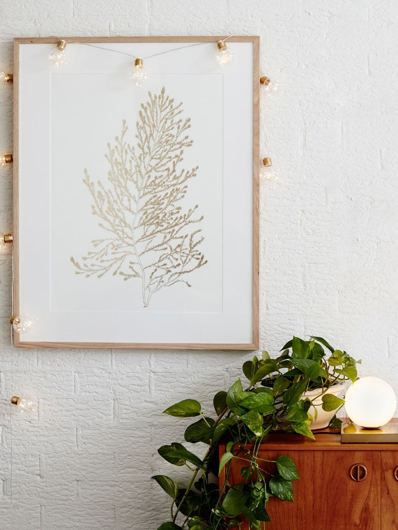 Lights4fun brass micro fairy light festoon, imported from the UK