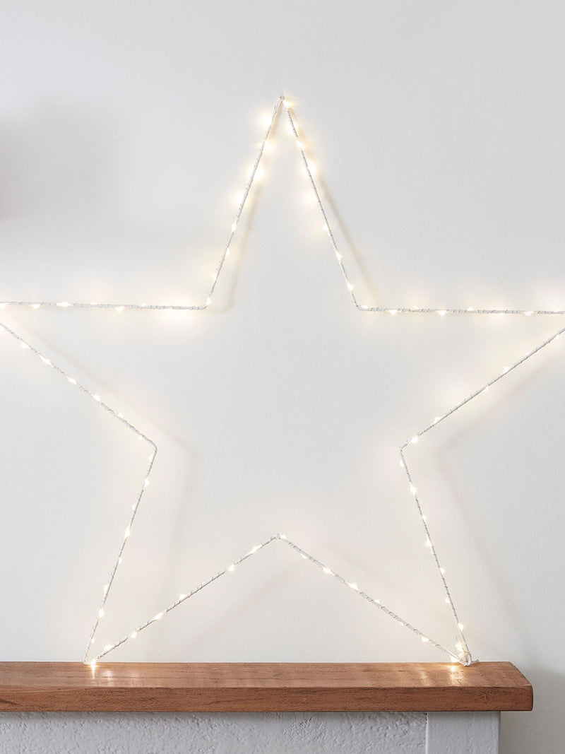 Lights4fun LED star 60cm warm white, imported from the UK