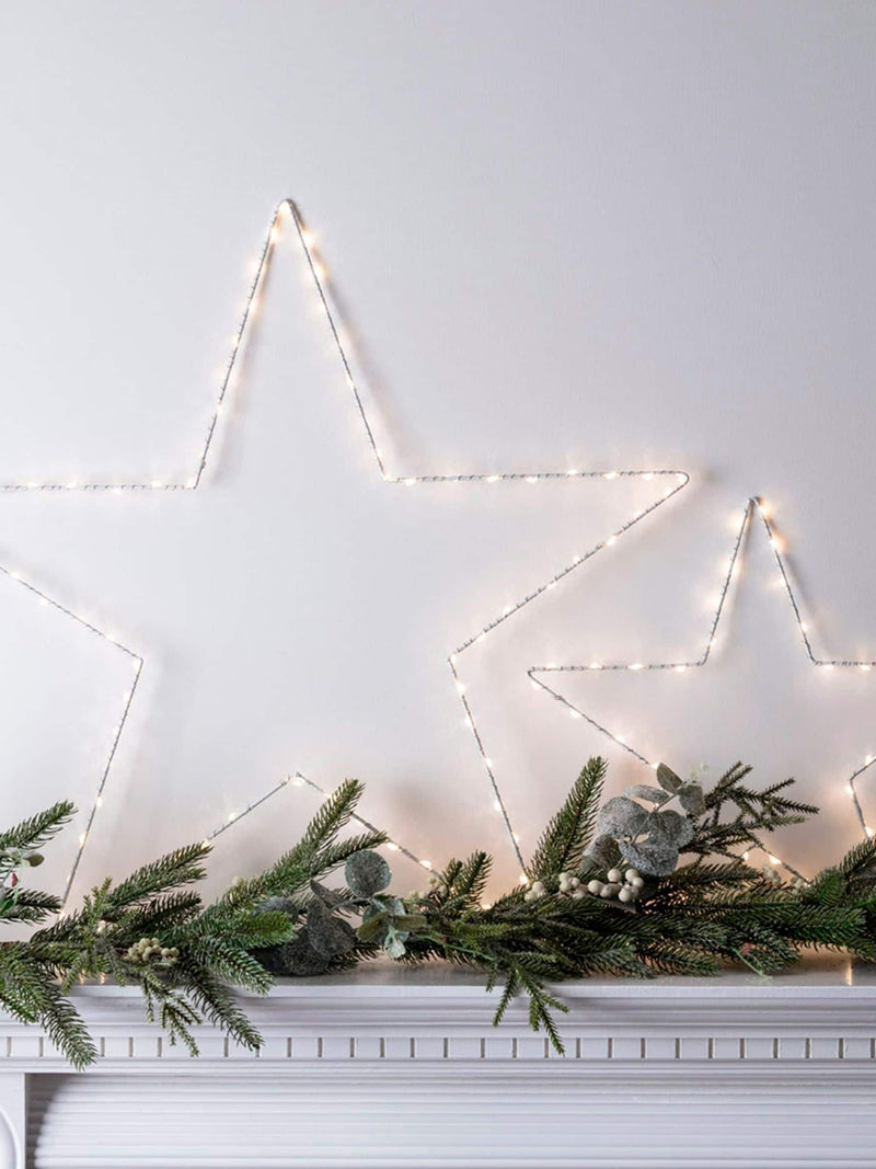 Lights4fun set of two light-up LED stars, imported from the UK