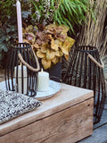Lights4fun black large slatted outdoor lantern (British brand)