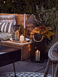 Lights4fun black slatted outdoor lantern 45cm (British brand)