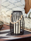 Lights4fun black slatted outdoor lantern 45cm (British brand)