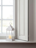 Lights4fun white distressed lantern 30cm, imported from the UK
