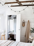 Lights4fun white distressed lantern 30cm, imported from the UK