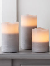 Next Lights4fun Grey LED Pillar Candle Trio- Buy online at McGrocer
