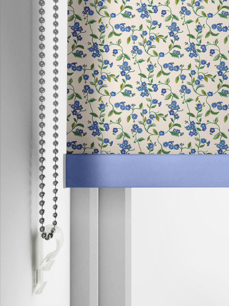 Cath Kidston blue forget me not roller blinds, imported from the UK