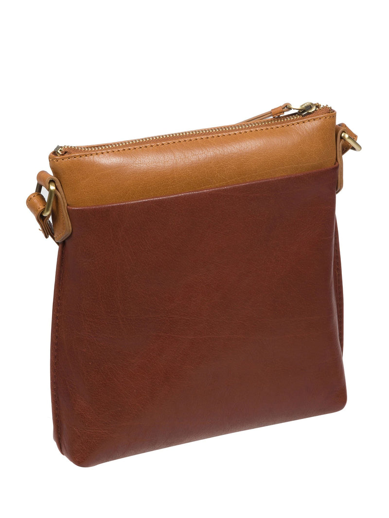 Conkca London Leder Umhängetasche in Conker Brown (britische Marke)