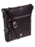 Conkca Navy Elf leather cross-body bag, imported from the UK