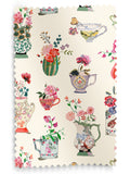 Cath Kidston cream cups and vases print curtains, UK version