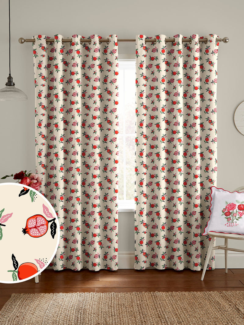 Cath Kidston orange pomegranate made to measure curtains, imported from the UK