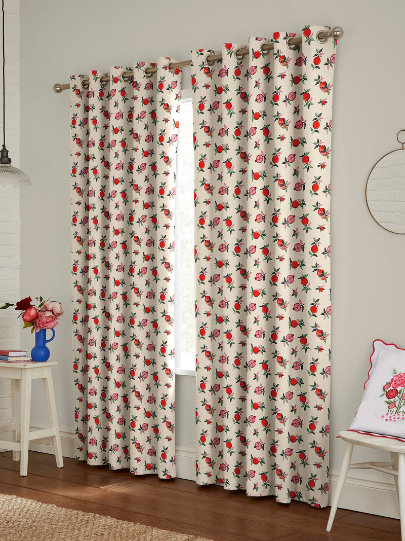 Cath Kidston orange pomegranate made to measure curtains, imported from the UK
