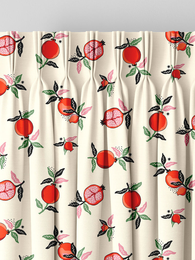Cath Kidston orange pomegranate made to measure curtains, imported from the UK
