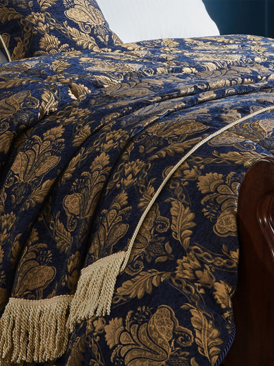 Next Riva Paoletti Blue Shiraz Jacquard Floral Fringed Throw- Buy online at McGrocer