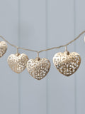 Lights4fun silver filigree heart fairy lights 20 LED (British brand)