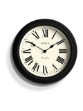 Jones Clocks black Roman numeral wall clock 30.5cm, UK version
