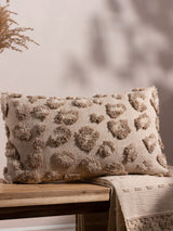 Next Furn Natural Maeve Tonal Leopard Print Tufted 100% Cotton Cushion- Buy online at McGrocer