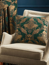Next Riva Paoletti Green Shiraz Danmask Jacquard Floral Cushion- Buy online at McGrocer