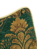 Riva Paoletti green jacquard floral cushion, UK version