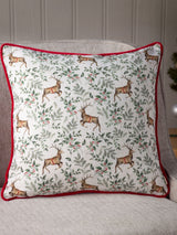 Next Evans Lichfield Red Festive Reindeer Watercolour Printed Christmas Cushion- Buy online at McGrocer
