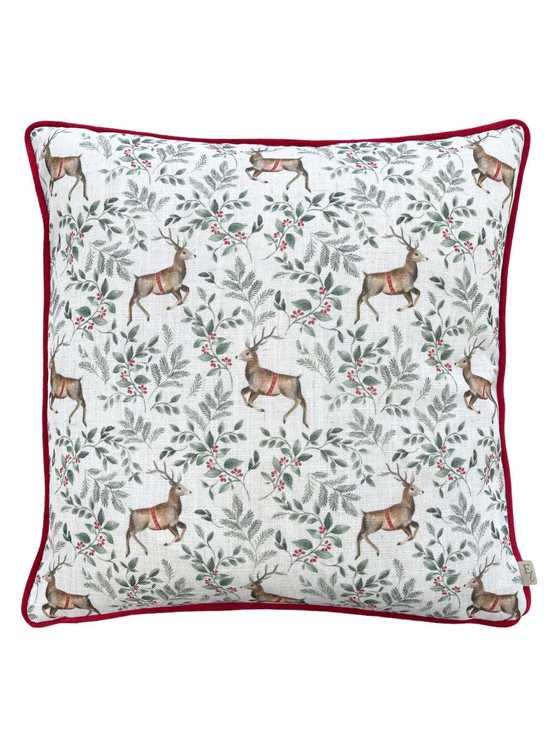 Evans Lichfield watercolour reindeer cushion - British product