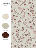 Joules wallpaper sample red pink Tree of Life floral A4 (British brand)