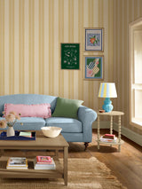 Next Joules Cream Yellow Palm Leaf Stripe A4 Wallpaper Sample- Buy online at McGrocer