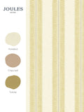 Joules wallpaper sample cream yellow palm leaf stripe A4 - British product