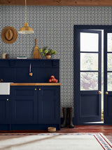 Next Joules Navy Cream Meadow Geo A4 Wallpaper Sample- Buy online at McGrocer