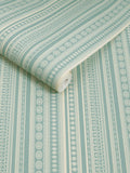 Joules wallpaper sample duck egg blue stripe A4, imported from the UK