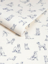Next Joules Cream Blue Sketched Dogs A4 Wallpaper Sample- Buy online at McGrocer