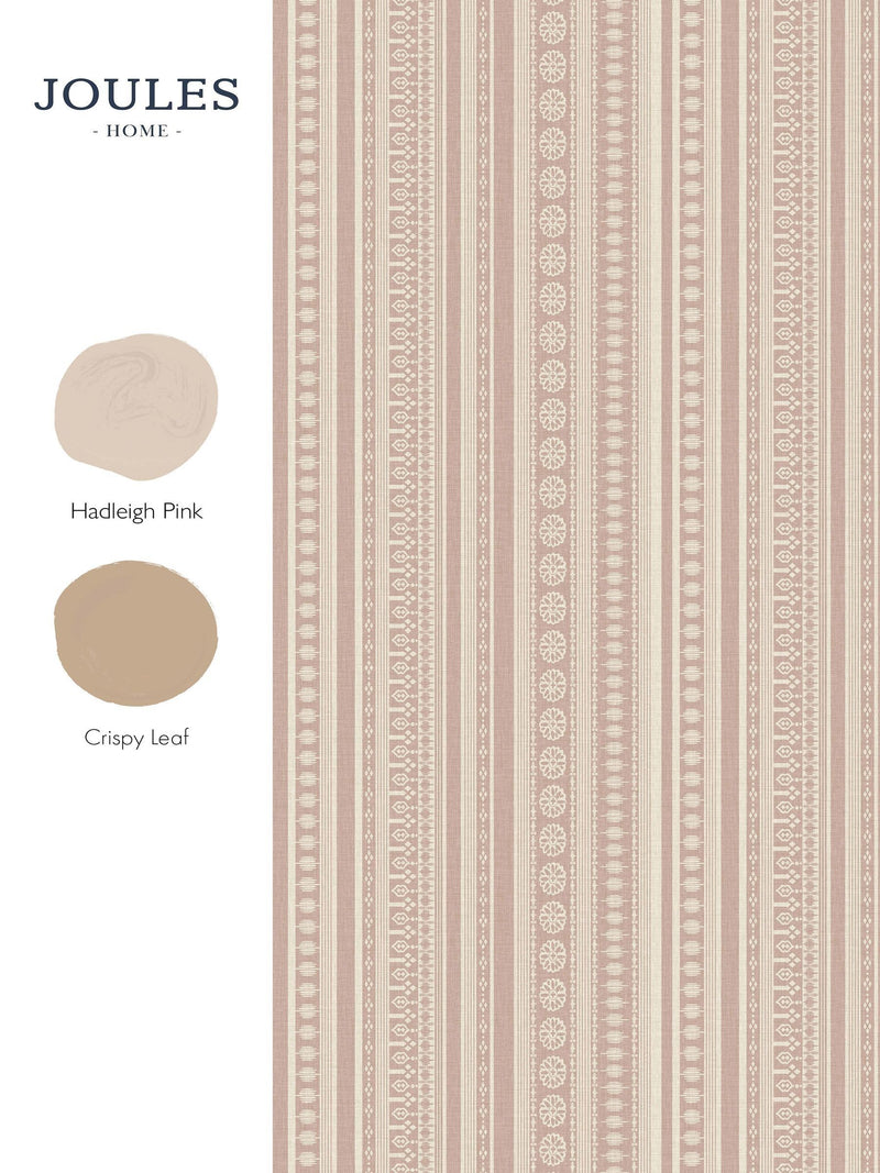 Joules Pink Decorative Stripe wallpaper sample A4, imported from the UK