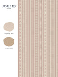 Joules Pink Decorative Stripe wallpaper sample A4, imported from the UK
