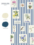 Joules wallpaper sample blue stripe A4, imported from the UK